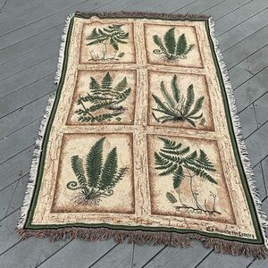 A House In The County Botanical Fern Tapestry Throw